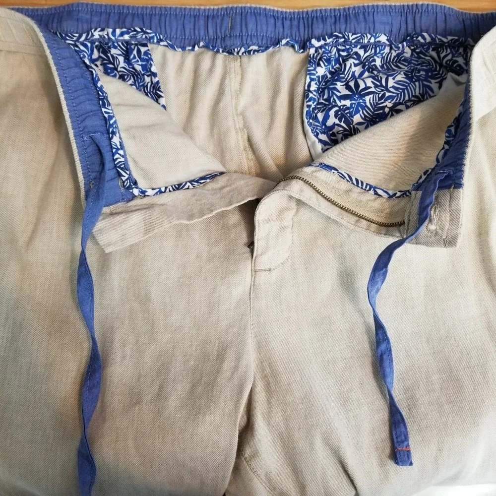 Tommy Bahama Pants Mens 2XLT Linen Cotton Beige Relaxed Beach Trousers Cruise